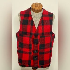 Filson Mackinaw Wool Vest, Buffalo Plaid, Size 42